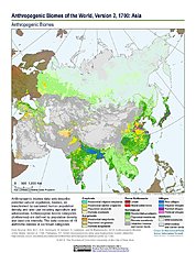 Map: Anthropogenic Biomes, v2 (1700): Asia