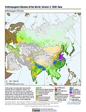 Map: Anthropogenic Biomes, v2 (1800): Asia