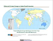 Map: Projected % Change in Grain Yield, SRES B2A (2020)