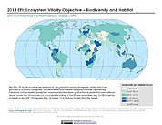Map: Ecosystem Vitality - Agriculture, EPI 2014