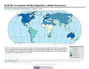 Map: Ecosystem Vitality - Water Resources, EPI 2014