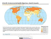 Map: Environmental Health - Health Impacts, EPI 2016