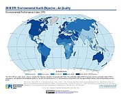 Map: Environmental Health - Air Quality, EPI 2018