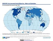 Map: Environmental Health - Water & Sanitation, EPI 2018