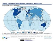 Map: Environmental Health - Sanitation & Drinking Water, EPI 2020
