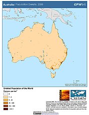 Map: Population Density (2000): Oceania