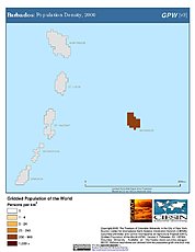 Map: Population Density (2000): Barbados