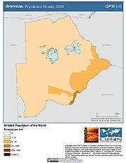Map: Population Density (2000): Botswana