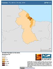 Map: Population Density (2000): Guyana