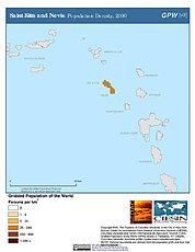 Map: Population Density (2000): St. Kitts & Nevis