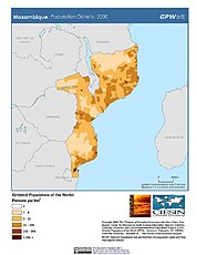 Map: Population Density (2000): Mozambique