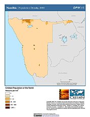Map: Population Density (2000): Namibia