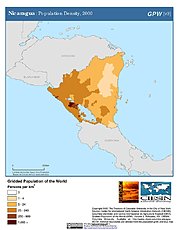 Map: Population Density (2000): Nicaragua