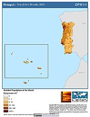 Map: Population Density (2000): Portugal