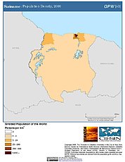 Map: Population Density (2000): Suriname