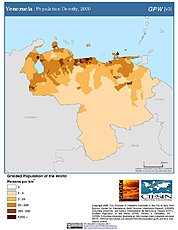Map: Population Density (2000): Venezuela
