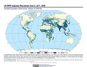 Map: GPWv4 Rev11: UN WPP-Adjusted Population Count (2000)