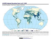 Map: GPWv4 Rev11: UN WPP-Adjusted Population Count (2005)