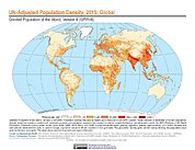 Map: UN-Adjusted Population Density (2015)
