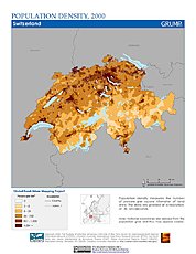 Map: Population Density (2000): Switzerland