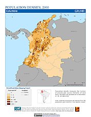 Map: Population Density (2000): Colombia