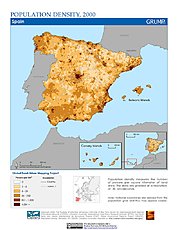 Map: Population Density (2000): Spain