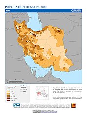Map: Population Density (2000): Iran
