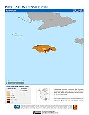 Map: Population Density (2000): Jamaica