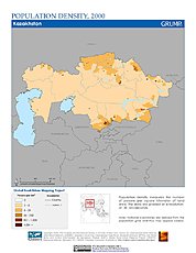 Map: Population Density (2000): Kazakhstan