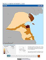 Map: Population Density (2000): Kuwait