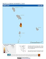 Map: Population Density (2000): St. Lucia