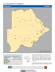 Map: Settlement Points: Botswana