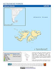 Map: Settlement Points: Falkland Islands