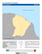 Map: Settlement Points: French Guiana