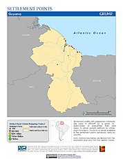 Map: Settlement Points: Guyana