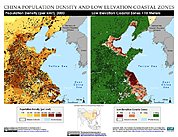 Map: Population Density & LECZ: Shanghai, China