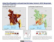 Map: Population & Land Area Estimates (2010): Bangladesh