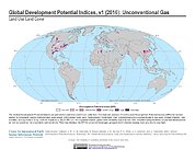 Map: Development Potential Indices (2016): Unconventional Gas
