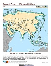 Map: 100 km & 200 km Coastal Zones: Asia