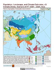 Map: A1F1 - Climate Zones (2001-2025): Asia