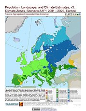 Map: A1F1 - Climate Zones (2001-2025): Europe