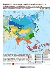 Map: A2 - Climate Zones (2001-2025): Asia