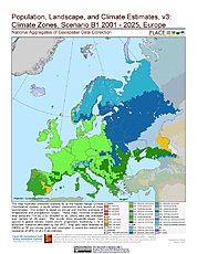 Map: B1 - Climate Zones (2001-2025): Europe