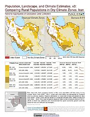 Map: Comparing Rural Populations in Dry Climate Zones: Iran