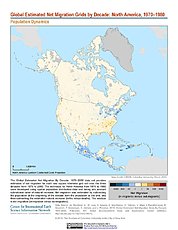 Map: Net Migration (1970-1980): North America