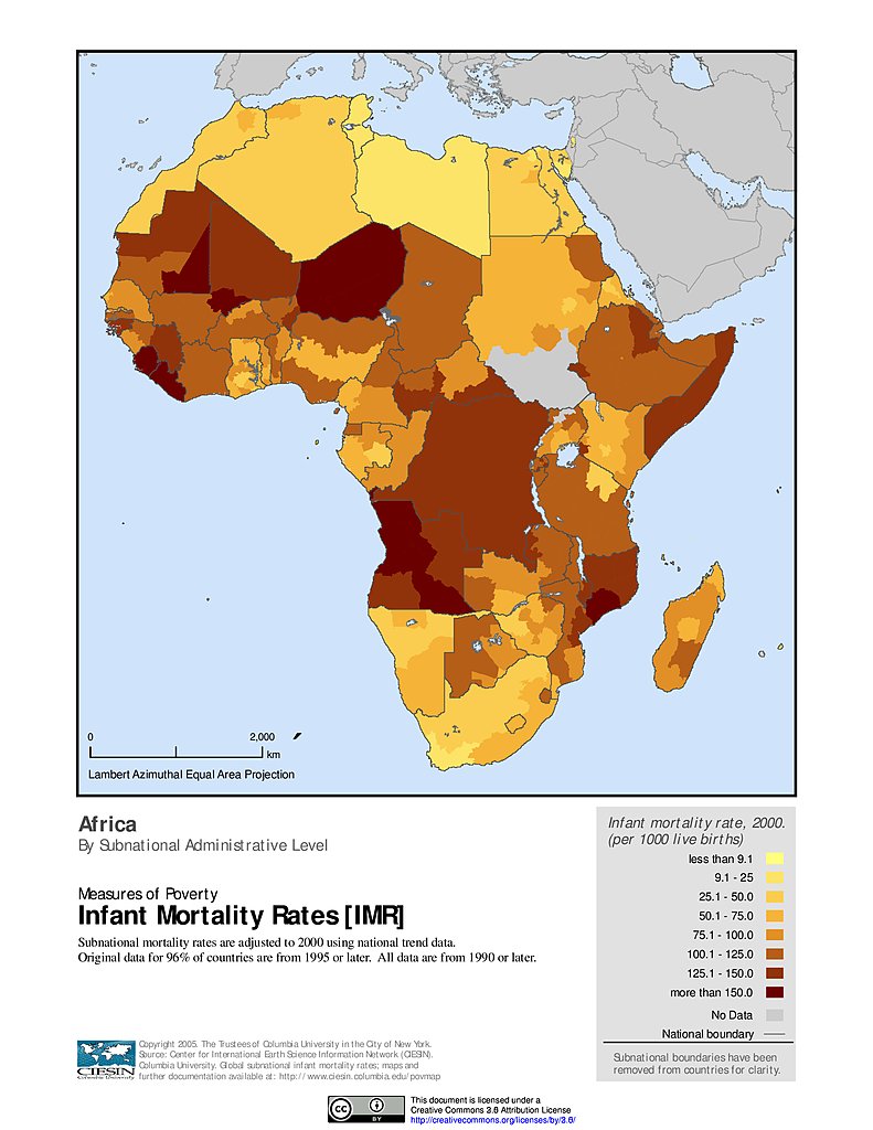 Maps » Global Subnational Infant Mortality Rates, v1 SEDAC