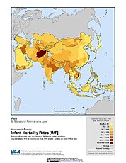 Map: Infant Mortality Rates: Asia
