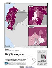 Map: Poverty Gap Index, ADM3: Ecuador