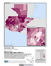 Map: Poverty Gap Index, ADM2 (1994): Guatemala