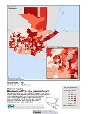 Map: Generalized Entropy Index 1, ADM2 (1994): Guatemala